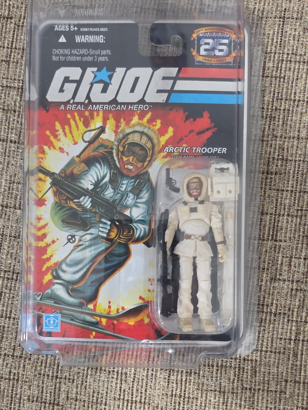 GI JOE 25TH ANNIVERSARY Arctic Trooper SNOW JOB  Action Figure - White